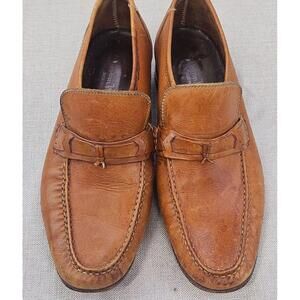 John‎ McAnn Classic Penny Slip On Loafers Soft Leather Dress 05657B Mens 10.5D